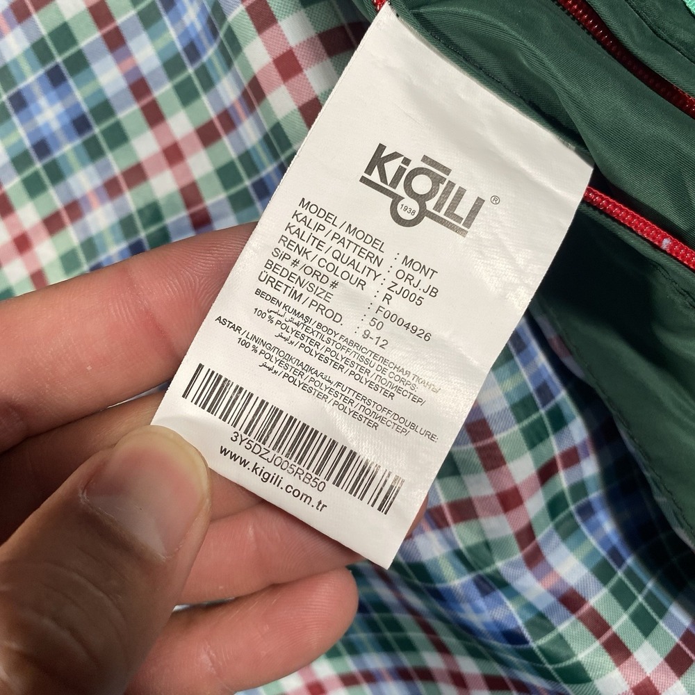 Kigili Full Zip Lightweight Windbreaker Jacket Mens Size 50 Slim Fit Plaid Liner - Picture 5 of 10
